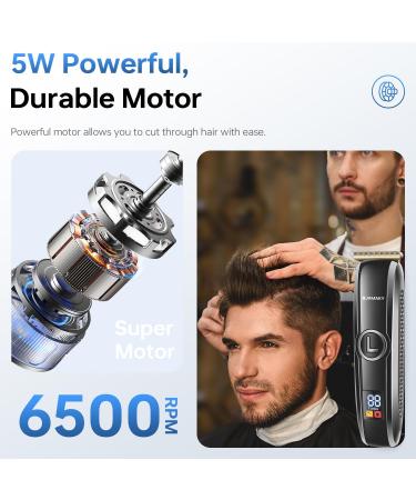Buy Cordless Hair Clippers for Men - Zero-Gap LED USB Rechargeable 3 Combs - Ideal for Home & Barber Use - Buy Online on GoSupps.com