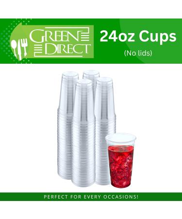 Green Direct 24 oz. Disposable Clear Drinking Plastic Cups for Boba Tea Ice Coffee 100 Pack 1 24 oz. - Buy Online on GoSupps.com
