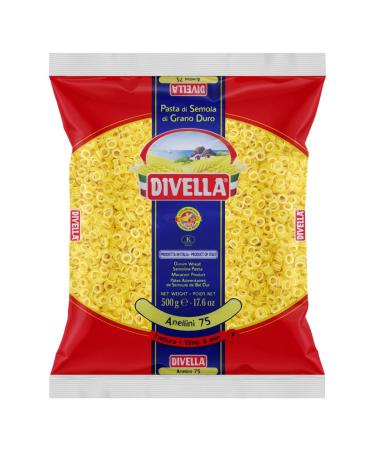 Divella Pack of 10 Divella 100% Italian pasta No. 75 Anellini 500g
