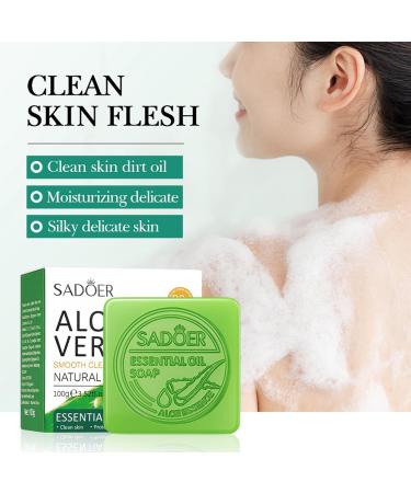 Organic Aloe Bar Soap - Handmade Deep Cleansing Face & Body Wash for Men & Women | Natural Glycerol Soap - Buy Online on GoSupps.com