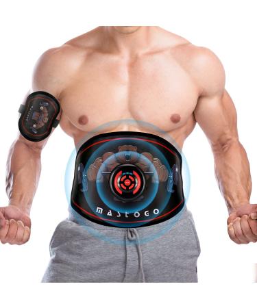 MASTOGO Electronic Abs Toning Training Belt - 9 Modes Pulse Abdominal Stomach Machine EMS Waist Trimmer Equipment Ab Fitness Workout Stimulator for Men Women Belly Arm Leg Muscle Pain Relief Device
