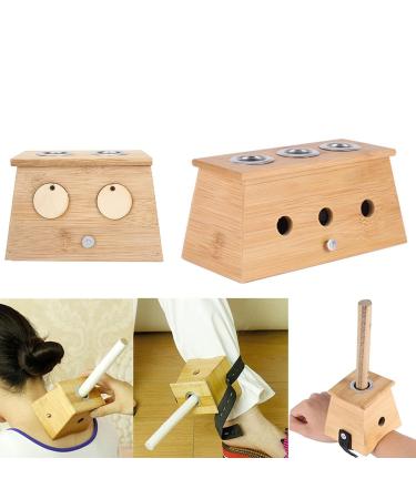Moxibustion Bamboo Box | Versatile Acupuncture & Massage Moxa Burner Case (3 Hole) - Ideal for Home & Shop Use - Buy Online on GoSupps.com