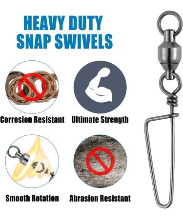 Dr.Fish Fishing Snap Swivels  Ball Bearing Swivels with Stainless Steel Coastlock Snap  Corrosion Resistant Black Nickel Coating  High Strength 26Lb to 503Lb  Saltwater Swivels Fishing Tackle #7-232LB 20 - Buy Online on GoSupps.com