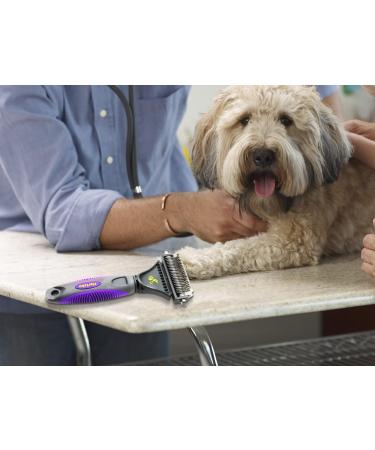 Hertzko Premium Dematting Tool for Dogs and Cats - Deshedding Brush and Matt Breaker - Ideal for Removing Matted Fur and Undercoat - Large Purple - Buy Online on GoSupps.com
