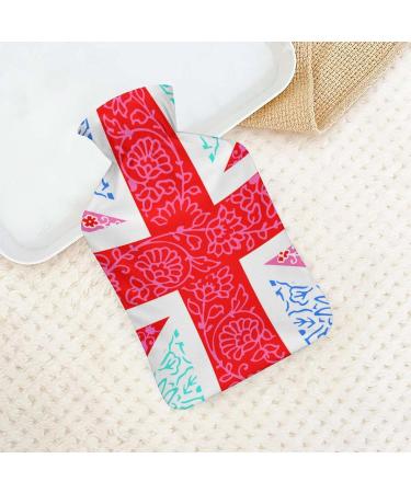 Union Jack Hot Water Bottle with Plush Cover - Hand Warmer for Adults & Kids | 26.5x15.3cm International Shipping - Buy Online on GoSupps.com