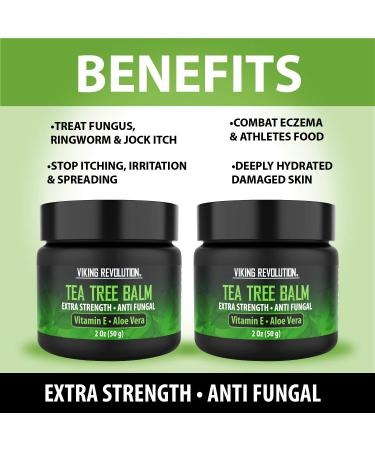 Viking Revolution Tea Tree Oil Cream - Athletes Foot & Eczema Treatment (2 Pack) - Buy Online on GoSupps.com