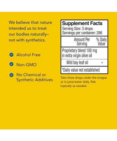 North American Herb & Spice Wild Oil of Bay Leaf 1 fl oz - Organic Non-GMO Skin & Hair Support - 286 Servings - Buy Internationally - Buy Online on GoSupps.com