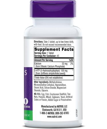 Natrol 5-HTP Time Release Tablets 100mg - 45 Count | Promotes Calm & Positive Mood, Drug-Free Formula | Maximum Strength Controlled Release - Buy Online on GoSupps.com