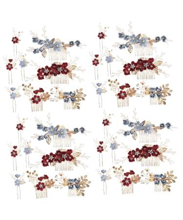 FRCOLOR 8 Sets Bridal Headwear Wedding Hair Clips Bridal Hair Combs Rhinestone Bobby Pins Hair Barrettes Pearl Wedding Hair Accessories Rhinestone Hair Clip Wedding Hair Combs Side Combs