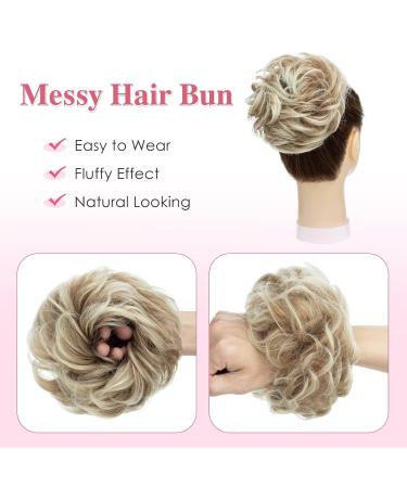 Tess Hair Part with Rubber Band - 55g Honeyblond Light Blonde Synthetic Hair Extension for Large Buns | Women's Hair Tie & Haardutt - Buy Online on GoSupps.com