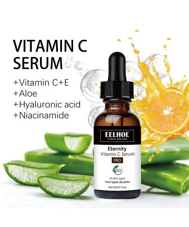 Eelhoe Vitamin C Serum Bundle with Hyaluronic Acid - Anti Aging & Melanin Correcting Formula - Buy Online on GoSupps.com