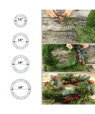 14 inch Green Round Wire Wreath Frames - Pack of 5 | DIY Christmas & New Year Decor - Buy Online on GoSupps.com