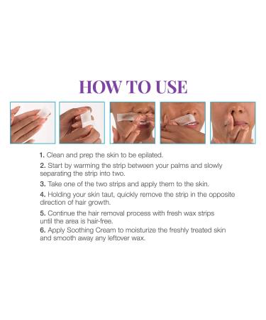 Clean + Easy Facial Wax Strips - No Heating Required - 12 Ct - Hair Removal Touch-Ups - Buy Online on GoSupps.com