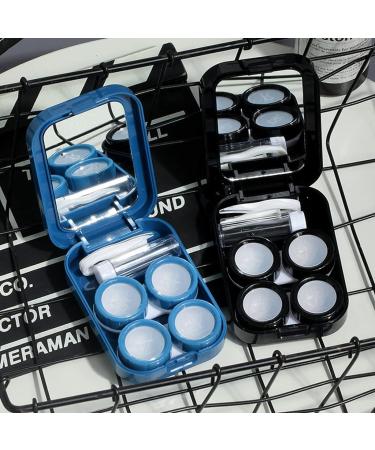 Zebra Pattern Contact Lens Case - Myopia Cosmetic Storage Box for Girls - Compact & Portable (Black) - Buy Online on GoSupps.com