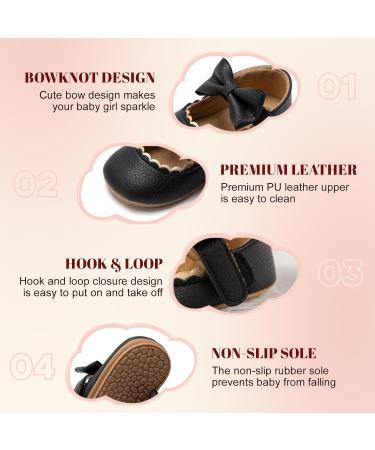 CENCIRILY Baby Girl Mary Jane Shoes | Anti-Slip Soft Sole Princess Flats | 12-18 Months | Black - Buy Online on GoSupps.com