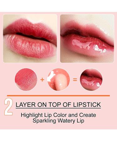 Hydrating Lip Glow Oil | Moisturizing Plumper Gloss | Tinted Lip Balm for Dry Lips (Cherry) - No-Sticky Formula - Buy Online on GoSupps.com