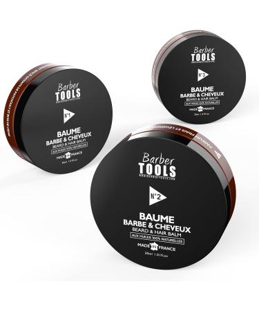 Barber Tools Beard Balm Set N 1/2/3 - 100% Natural Oils, Made in France - Nourishing & Hydrating Formula with Waxes, Butters, and Essential Oils - 3 x 30 ml - Buy Online on GoSupps.com