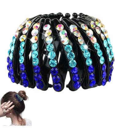 SUANQ Rhinestone Bird Nest Hair Clip Expandable Ponytail Holder Hair Claw Clamps Colorful Fashion Bun Makers Hair Accessory Donut Bun Maker for Women Girls - Buy Online on GoSupps.com
