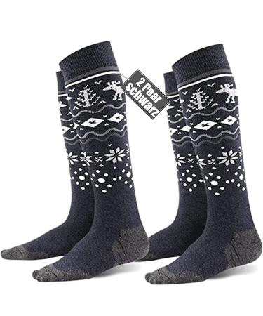 Fayhijun ski socks men women children ski lumps 2 couple merino performance sports socks warm winter socks thermosocks for girls boys skiing snowboard breathable elastic cuff 39-42 dark