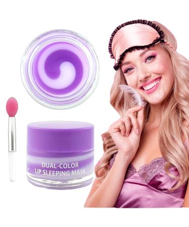 Lip Mask Overnight Lip Sleeping Mask Mini Swirl Lip Balm Day&Night Coconut Extract Repairing Chapped Cracked Dry Lip Care Nourishing Hydrating Soft Lips Vegan Cruelty-Free Dual-Color 12 g Elitzia