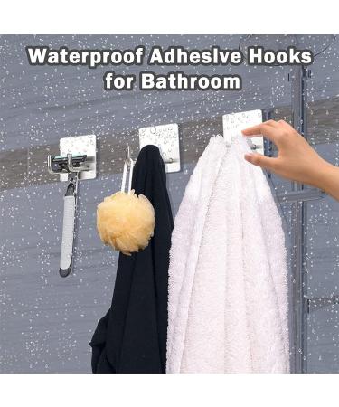 Ycagrain 6 Pack Adhesive Hooks - Rustproof Sticky Hangers for Bathroom & Kitchen - Sleek Silver Wall Hooks - Buy Online on GoSupps.com