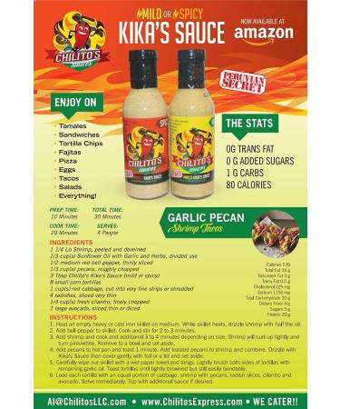 Peruvian Green Mild Zesty Sauce for Fish, Fajitas, Tacos, Pasta - 12 oz (2 Pack) | Family Secret Recipe - Buy Online on GoSupps.com