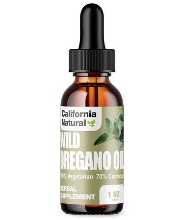 California Natural Wild Oregano Oil 1oz Bottle Immune System & Digestive Support - Promote Gut Health & Healthy Digestion - 100% Vegetarian - 70% Carvacrol - Herbal Supplement - 1oz