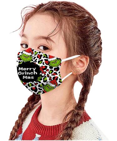 100Pcs Kids Grinch Disposable Face_Mask - Christmas Childrens Face_Mask Assorted Colors Design Boys Girls 3-Ply Face_Covering (Grinch C) - Buy Online on GoSupps.com
