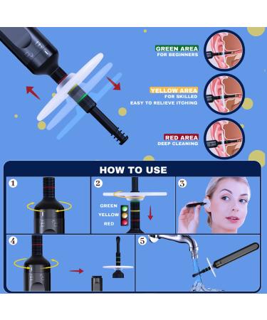Smile-Aid Ear Wax Removal Kit with Barrier Plate Design - 5 Silicone Heads for Safe Ear Cleaning - For Kids and Adults - Dry and Wet Ear Canal - Black - Buy Online on GoSupps.com