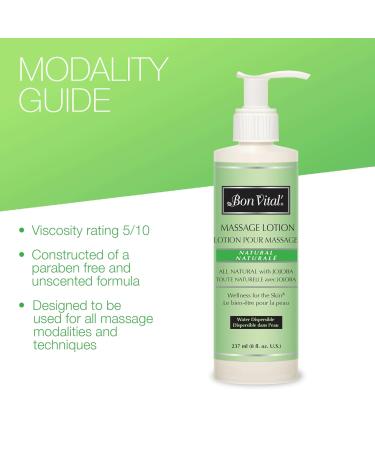 Bon Vital' Naturale Massage Lotion with Natural Ingredients for Earth-Friendly Massage All Natural Moisturizer Relieves Muscle Soreness and Increases Circulation 8 Oz Label may Vary - Buy Online on GoSupps.com