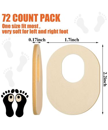 72 Count Soft Foam Callus Cushions - Oval Corn Pads for Foot Care - Waterproof Corn Protectors - Self Stick Adhesive - Beige - Buy Online on GoSupps.com