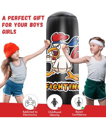 HITOP Punching Bag for Kids and Adults - Extra Large Heavy Duty Inflatable Boxing Bag with Stand - Perfect Karate Gift for Boys, Kids, and Men - Buy Online on GoSupps.com