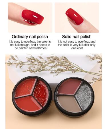 Ebanku 6 Colors Solid Cream Gel Nail Polish Set - 3 in 1 Pudding Gel for Salon Quality Nail Art | UV Gel Nail Polish with Brushes | Perfect for Gel Nails - Buy Online on GoSupps.com