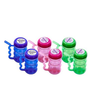 Arrow Home Products Sip A Mug  14oz  6pk - Easy to Grip Plastic Kid's Cup Where the Handle is the Straw - BPA-free with Screw-On Caps Great for Everyday Use  Made in the USA - Assorted Colors