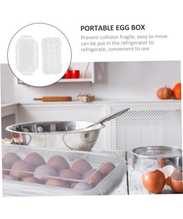 Hemoton 3pcs box Practical Portable Useful Kitchen Case Lid Organizing with Eggs Covered Holder Multi-grid Whitex3pcs 32x18cmx3pcs - Buy Online on GoSupps.com