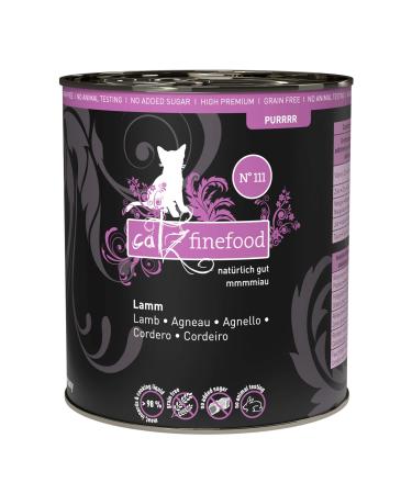 Catz Finefood purrr lamb monoprotein cat food wet n 111 for nutritional cats 70% meat content 6 x 800 g can 800 g (6 Pack)