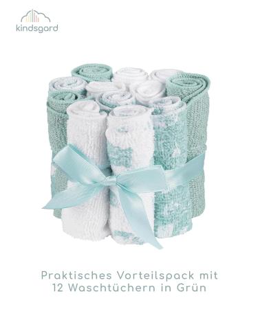 Buy Kindsgard Washcloths Vaskedag 12-Pack Mint - Soft Baby Essentials - 100% Cotton 20x20 cm - Perfect for Newborns - International Shipping Available - Buy Online on GoSupps.com