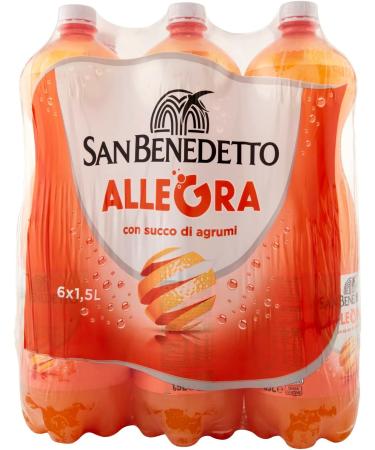 San Benedetto Allegra Aranciata PET Soft Drinks 1.5 Litre Pack of 6 Orange Lemonade - Buy Online on GoSupps.com
