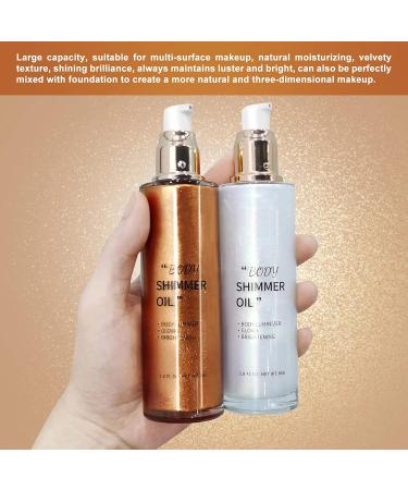 Luminous Golden Brown Body Glow Oil by LOKFAR - Waterproof Moisturizing Liquid Highlighter & Bronzer for Women | 2.8 Fl.oz - Buy Online on GoSupps.com