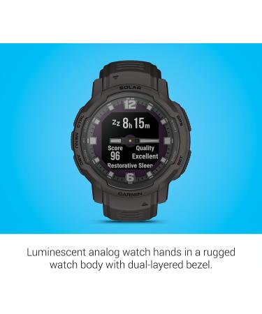 Garmin Instinct Crossover Solar  Rugged Hybrid Smartwatch with Solar Charging Capabilities  Analog Hands and Digital Display  Graphite Graphite Solar - Buy Online on GoSupps.com