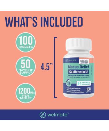 WELMATE Nighttime Wellness Bundle: Maximum Strength Guaifenesin 1200mg Mucus Relief (100 Ct) & Doxylamine Succinate 25mg Sleep Aid (200 Ct) | Extended Relief for Restful Sleep - Buy Online on GoSupps.com