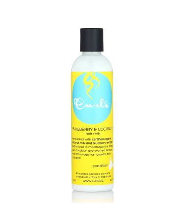 Curls Blueberry Bliss Blueberry & Coconut Hair Milk - Leave In Conditioner and Styler - Moisturizes Curly and Coily Hair - 8 Fl Oz