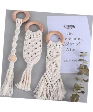 Toyandona 3 Pcs Handmade Dental Care Chew Toys for Kids - Natural Cotton Rope Molar Sticks for Healthy Teeth Hygiene - Buy Online on GoSupps.com