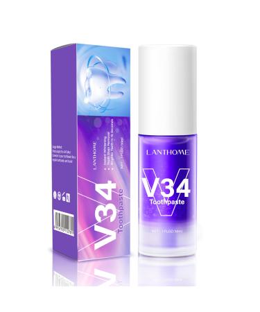 V34 Tooth Paste for Teeth Whitening Oral Care Tooth Stain Removal Purple Tooth Paste
