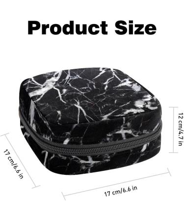 Marble Stone Texture Period Bag - Sanitary Napkin Storage & Travel Makeup Pouch - Buy Online on GoSupps.com
