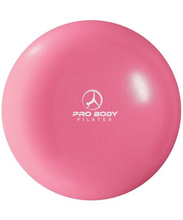 ProBody Pilates Mini Exercise Ball - 9 Inch Small Bender Ball for Stability, Barre, Pilates, Yoga, Balance, Core Training, Stretching and Physical Therapy with Workout Guide Pink