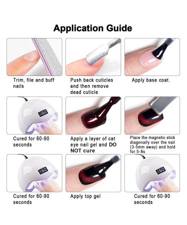 RARJSM Burgundy Cat Eye Gel Nail Polish - Diamond Black Red Velvet Glitter 15ml - UV LED Soak Off for Home Salon Christmas Manicure - Buy Online on GoSupps.com