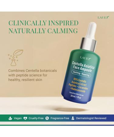 Centella Asiatica Ampoule Serum 95% Madagascar Extract Redness Relief & Barrier Repair with Peptides Ceramides & Madecassoside Soothing Hydrating Serum for Sensitive Irritated Skin 1 fl oz - Buy Online on GoSupps.com