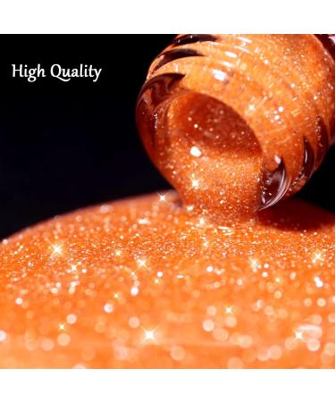 Glitter Nail Polish - Orange Pearl Nail Polish - Shimmer Holographic Mermaid Nail Polish - Pearlescent Shell Glitter Orange Nail Varnish - Quick Dry Glimmer Nail Art Varnish All Seasons Nail Polish - Buy Online on GoSupps.com