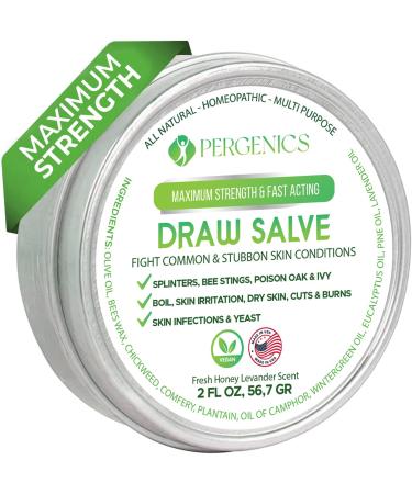Drawing Salve Ointment, 2 oz, for Boil Treatment, Draw Salve for Splinters, Bee Stings, Cyst, Anti Itch Cream, Poison Ivy Oak Relief 2 Fl Oz (Pack of 1)